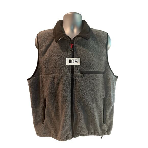 Eddie Bauer Mens L Gray and Black Polartek Fleece Full Zip Vest - Picture 7 of 7